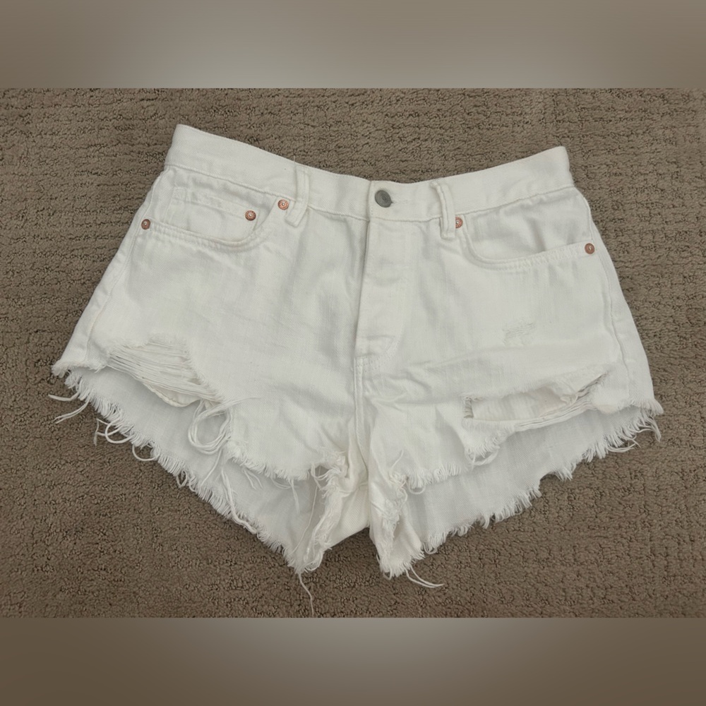 White Free People Denim Shorts